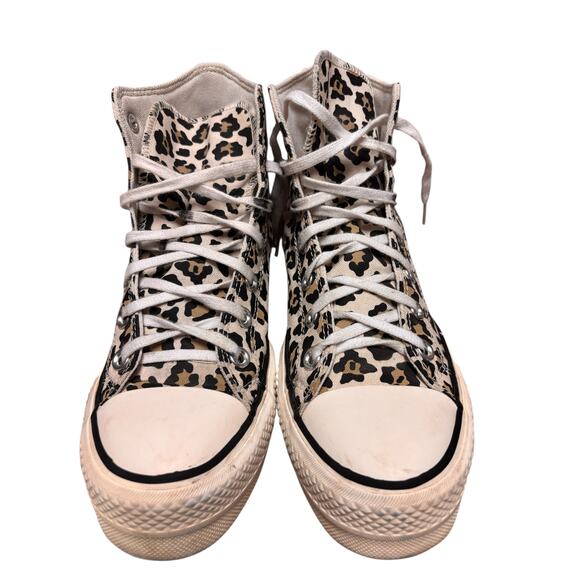 Converse Leopard Print High Top Sneakers Women’s 7 - Picture 1 of 8